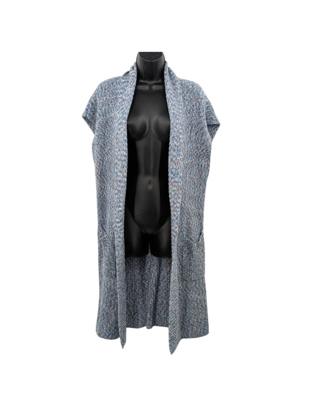 CAbi Longline Knit Cardigan Relaxed Fit Minimalist Cottage Boho Sleeveless Small